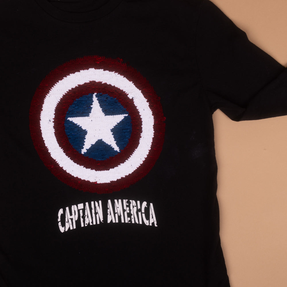 Camiseta con estampado en lentejuela
